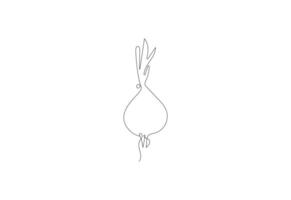 Continuous Onion One line art design, design template vector