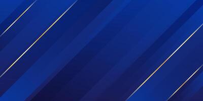Abstract blue luxury background with gold lines. Dynamic diagonal stripes. Elegant modern wallpaper vector