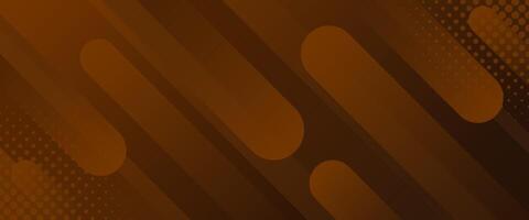 Dark brown dynamic banner background with halftone. Modern geometric wallpaper. illustration vector