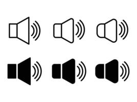 Sound volume icons set, an icon that increases and reduces the sound. Sound icon, volume symbol, speaker sign, sign for mobile concept and web design. vector