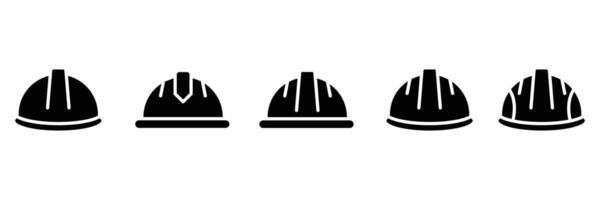 Black Safety Helmet Icon set. Hard hat glyph icon. Construction helmet icon. for web, UI, and mobile apps. vector