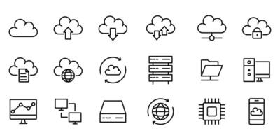 cloud computing icon set, Internet, server, network icon set for web sites and user interface. vector