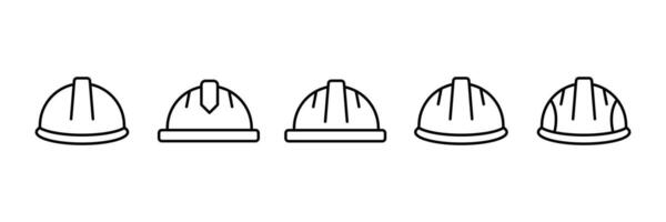 Black thin line Safety Helmet Icon set. Hard hat glyph icon. Construction helmet icon. for web, UI, and mobile apps. vector