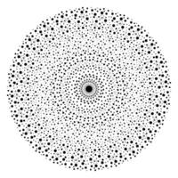 Abstract polka doted spiral mandala in black and white vector