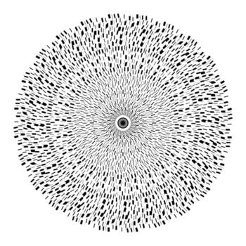 resumen extensión y explotando materiales mandala en negro y blanco. vector