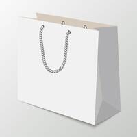 white paper bag with rope on a white background vector