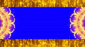 ouro e azul movimento ciclo em vibrante vermelho fundo com editável azul tela efeito video