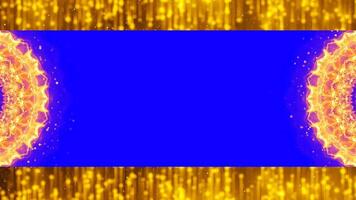 Full Screen Animation with Gold and Blue Elements on Red Background with editable blue screen effect video