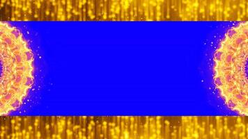 Seamless Gold and Blue Loop Animation on Red Background in Full Screen with editable blue screen effect video