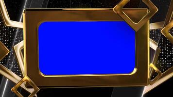 Golden Leaf Square Animation on editable Blue Screen in Seamless Loop video