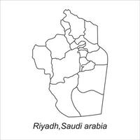 Map of Riyadh simple design vector