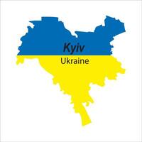 Kyiv, Ukraine map simple design vector