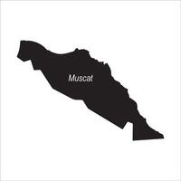 map of muscat, oman simple design vector