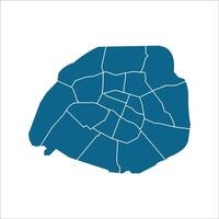 map of paris, france simple design vector