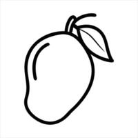 Create outline design of a mango image. The background will be completely white. There will be no shadows or text on the background. vector