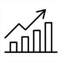 business graph and arrow icon vector