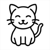 kitty, happy face icon vector