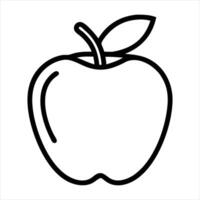 apple icon with leaf vector