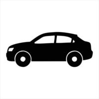 Silhouette of a Car black color simple clean illustration on a white background. vector