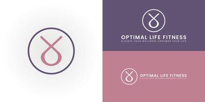 The dynamic logo design features the initials OL elegantly intertwined, creating a unique striking symbol. The logo is ideal for gyms, yoga studios, wellness centers, and healthy and active lifestyles vector