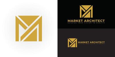 The sophisticated logo design elegantly intertwines the initials MA, creating a unique symbol. It is ideal for consulting firms that offer strategic guidance and innovative solutions. vector