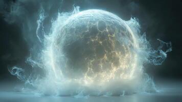 An image of a sphere with smoke coming out of it video