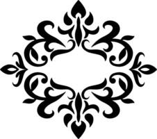 Vintage frame Damask border pattern Stencil vector