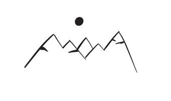 mountain nature art outline drawing hill forest range peak product object adventure abstract mountain sun black color rock line climbing rock art element line graphic label mountain hill engraving vector