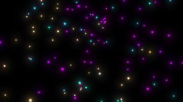 A captivating of colorful lights dancing on a black background. Motion video