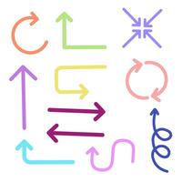 Colorful arrows with different shape vector