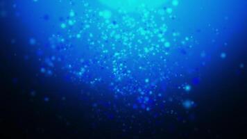 A serene blue backdrop with floating bubbles evokes tranquility. Motion video