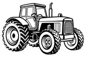 tractor silhouette illustration on a white background, A farm Tractor Silhouette vector
