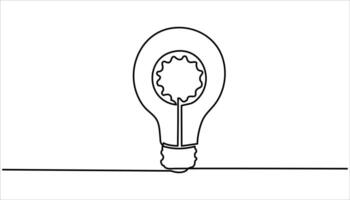 Light Bulb Continuous Line Icon for Creativity, Innovation topics vector