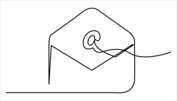 E-Mail icon continuous one line drawing. Hand Drawn Symbol Illustration vector