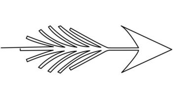 Minimalist arrow icon continuous one line art drawing vector