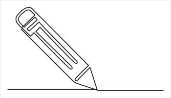 Pencil continuous line icon. line drawing style on white background vector