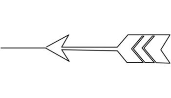 Continuous one line art drawing of arrow vector