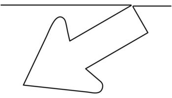 Arrow icon continuous one line drawing. abstract line art illustration vector