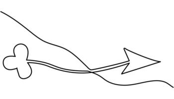 Arrow symbol icon continuous one line drawing vector