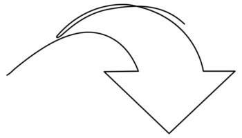 Minimal arrow icon continuous one line drawing illustration vector
