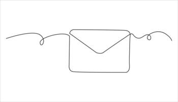 Email icon continuous one line drawing vector