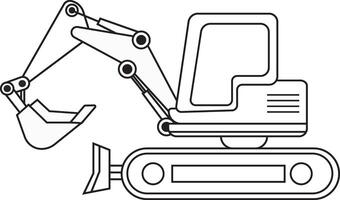 excavator line icon or excavator line design vector