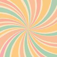 Abstract 70's retro background with pastel colored spirals, psychedelic vintage design for decoration or graphic design vector