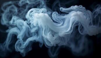White vapor swirls against dark background forming abstract shapes. Suitable for backgrounds, textures, design elements, and creative digital projects video
