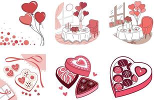 Red Hearts Valentine Bundle - A Beautiful Design Collection Illustrations vector