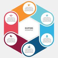 Creative Infographic Template Design With 6 Steps, Process Workflow Diagram vector