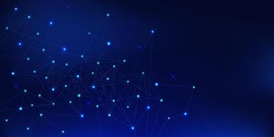 Abstract futuristic connected polygon plexus, digital data visualization, network connection, science and technology on dark blue vector