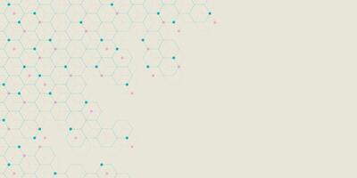 Hexagonal background with dots for high tech communication design on grey vector