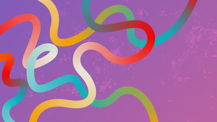 Abstract background with dynamic gradient wavy lines. Geometric pattern with wavy gradient elements on grunge texture