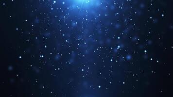 Abstract flow, particles of light, dust and magical twinkling stars. Rain of beautiful glitter dots illuminated with light. Seamless looping animation video